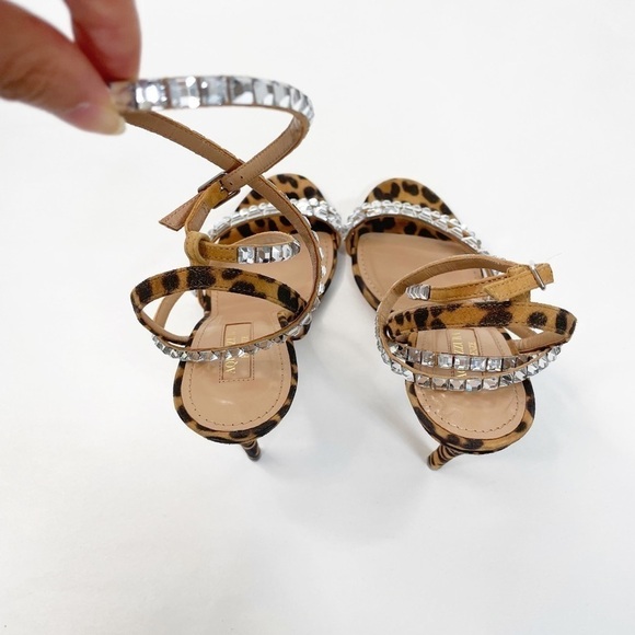 Aquazzura So Vera 105 Crystal Embellished Leopard Heels - Picture 4 of 9